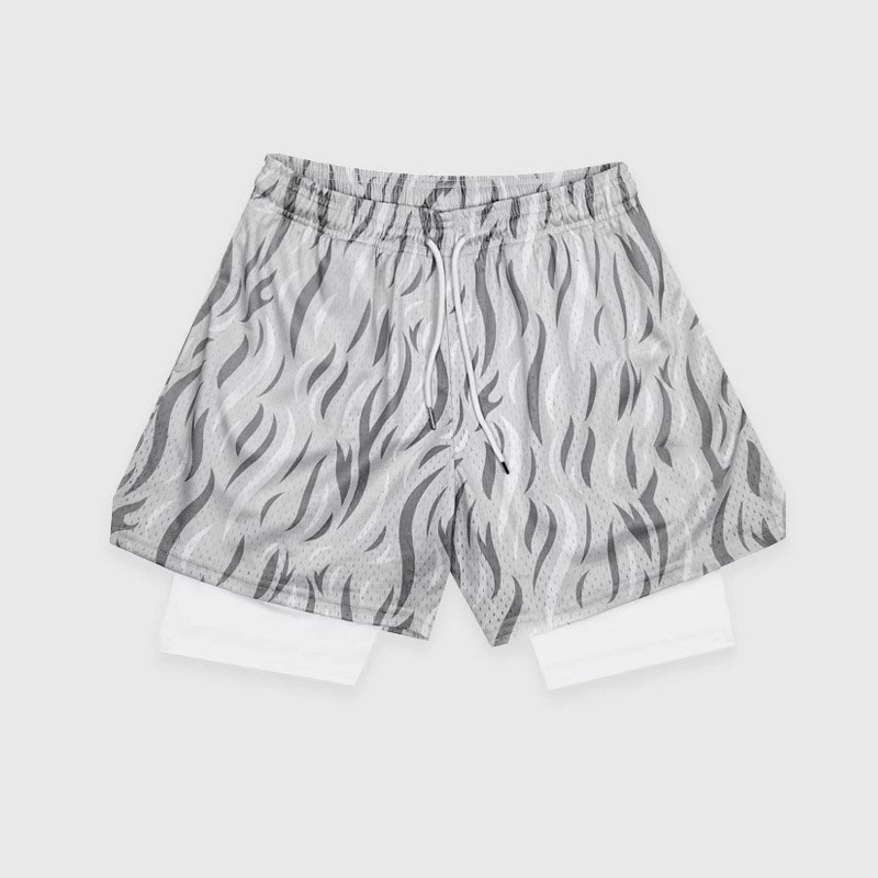 Hombre de verano americano suelto pantalones cortos de secado rápido adolescente transpirables pantalones cortos de impresión de lanceta de hombre
