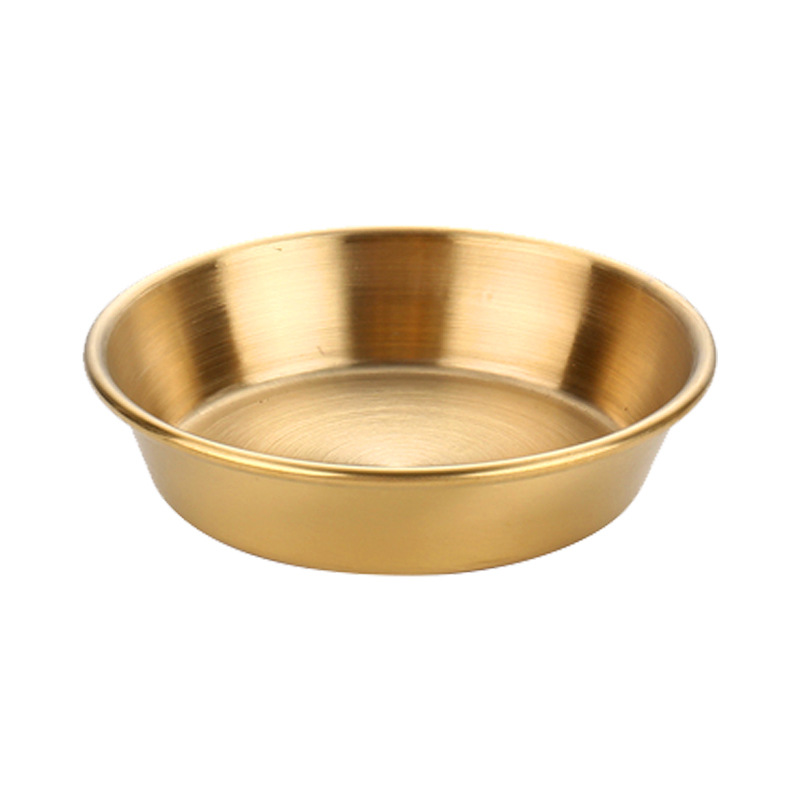 304 de acero inoxidable plato de inmersión coreano snack plato barbacoa tienda salsa plato caliente condimento plato vinagre hogar plato