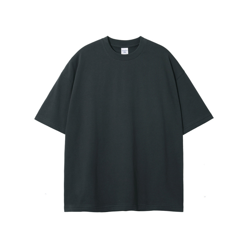 2025 夏の新作トレンディなブランド 230 グラム二重糸純綿半袖無地メンズ Tシャツ Bajia 同色大きいサイズ紳士服|undefined