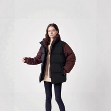 棉服冬季新款假两件棉衣加厚ins棉袄男宽松款连帽面包服青少年