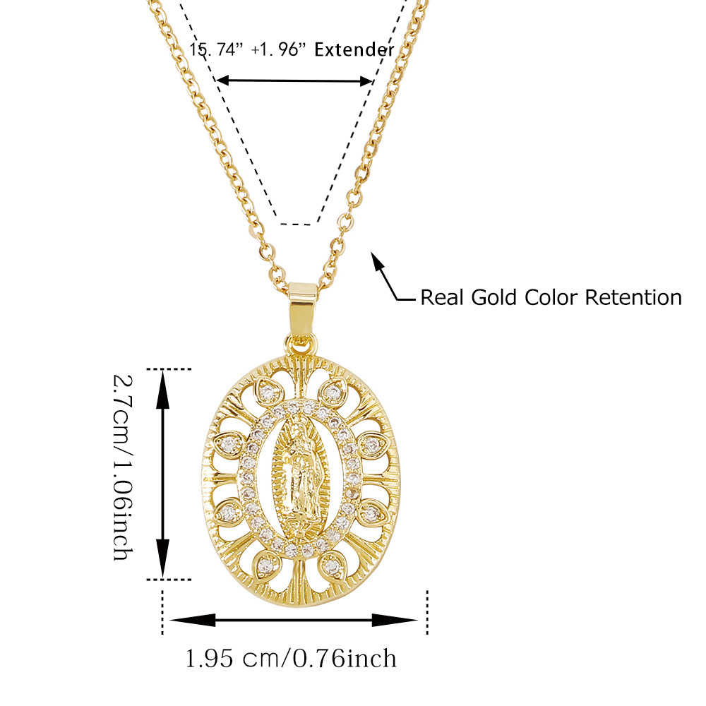 creative copper zircon simple necklace light luxury religious clavicle chain female