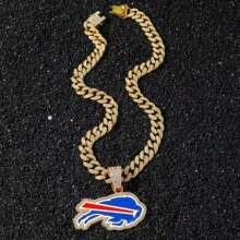 欧美跨境新款款满钻链条NFL橄榄球合集款嘻哈风个性合集吊坠项链