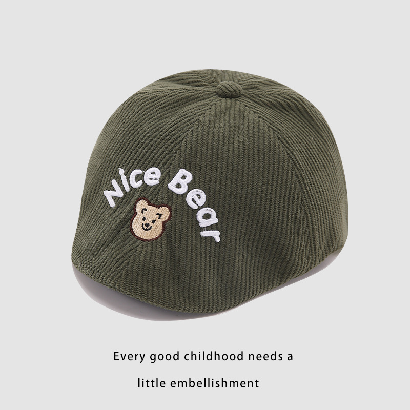 Bebés lindos, bebés de moda, boinas de oso, bebés para hombres y mujeres, super lindos, mechas de lámpara, gorras de lengua de acero, otoño y invierno