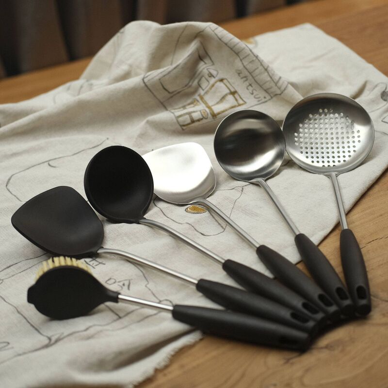 食品級シリカゲルシャベルシリカゲル調理器具セットステンレス鍋シャベル耐高温シリカゲルシャベル台所用品鍋シャベル|undefined