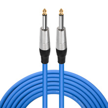 工厂供应多色高柔PVC6.35单声道平衡吉他贝斯音箱乐器音频连接线