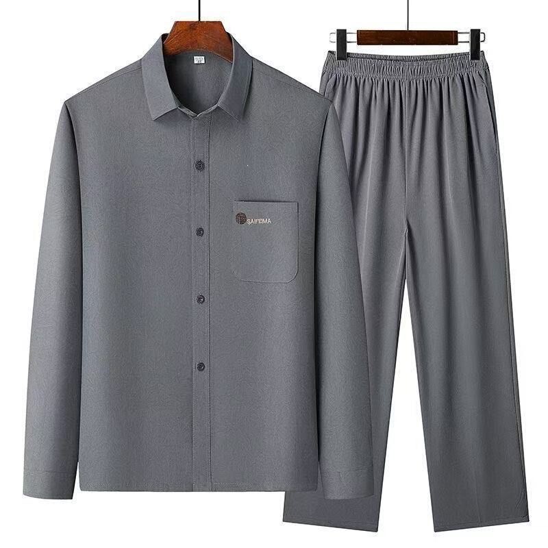 Middle-Aged and Elderly Men's Long-Sleeved Summer Shirts, Grandpa and Dad Summer Outfits, Shirts, Clothes in Stock, Short-Sleeved with Tags Middle-Aged and Elderly Men's Long-Sleeved Summer Shirts, Grandpa and Dad Summer Outfits, Shirts, Clothes in Stock, Short-Sleeved with Tags