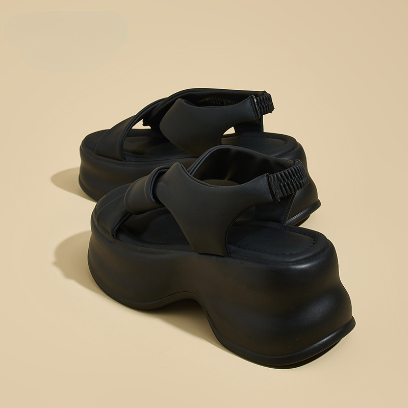 Dép sandal nữ đế xuồng tăng chiều cao mùa hè 2025 — Màu be 3125303067, Đen3125303067, Đen4623303080, Màu be4623303080