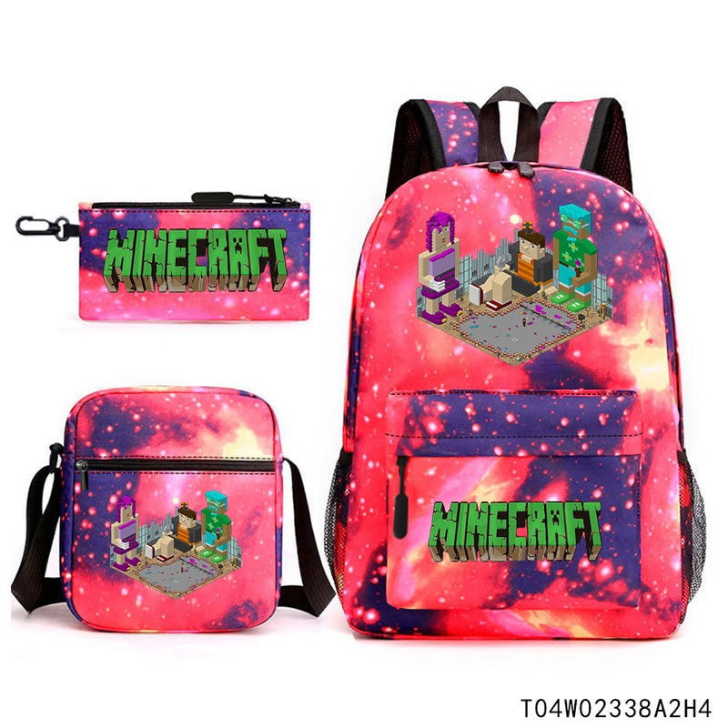 Minecraft マインクラフト 小中学生 ランドセル 子供用リュック バックパック ショルダーバッグ ペンシルバッグ 3点セット|undefined