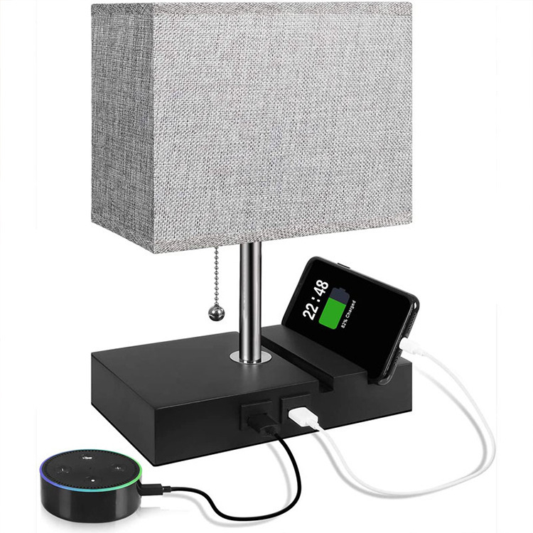 Amazon AliExpress USB Fabric Table Lamp Mobile Phone Stand Table Lamp Living Room Bedroom Bedside Table Decorative Lamp