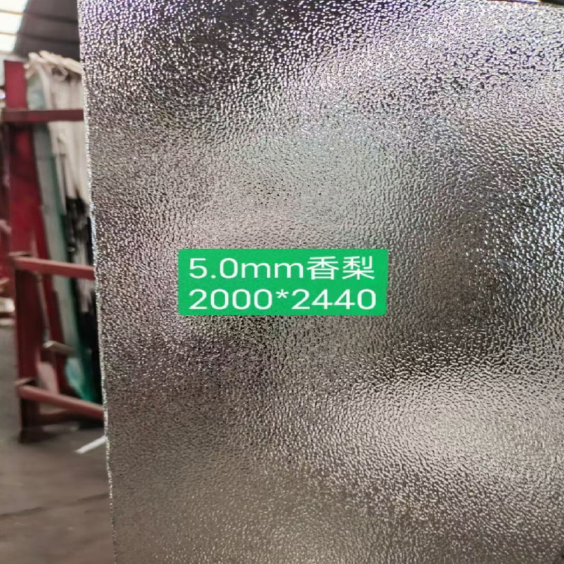 3mm 4mm 5mm 透明布纹香梨压花玻璃室内装饰隔断压花玻璃