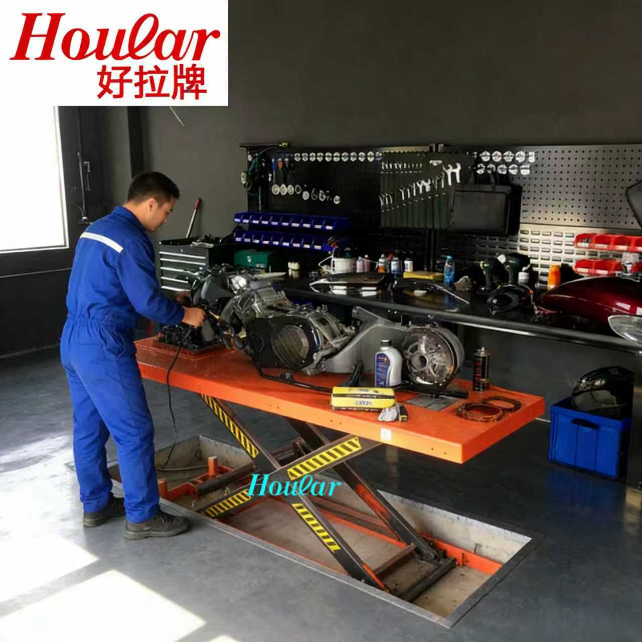 MK-B500摩托车电动升降平台机车固定式液压升降机举升台提升机