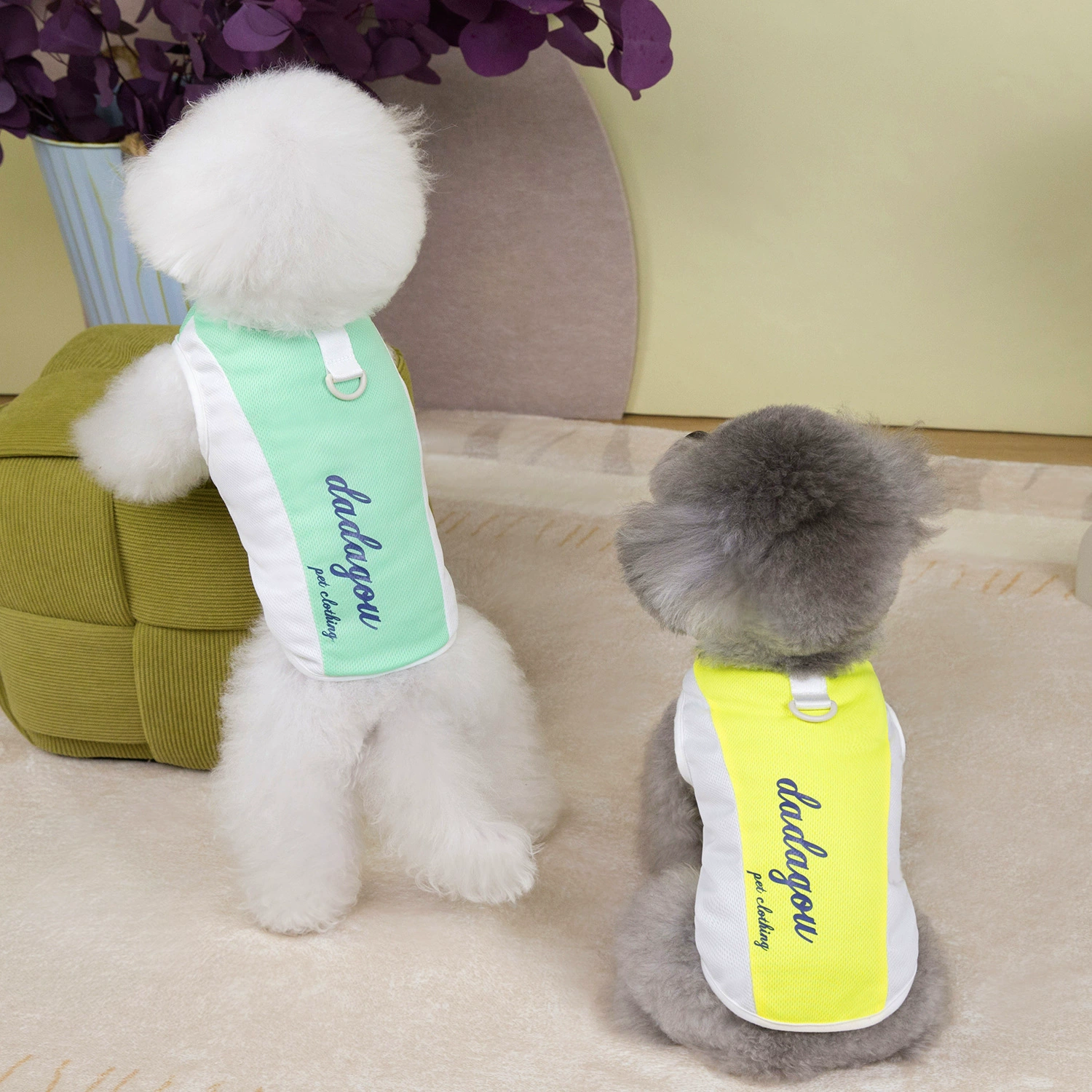 25 модных спортивных жилетов для собак, тонкая, прохладная сетка, контрастные цвета, верхняя одежда с застежкой, летняя одежда для собак Bichon Pomeranian.