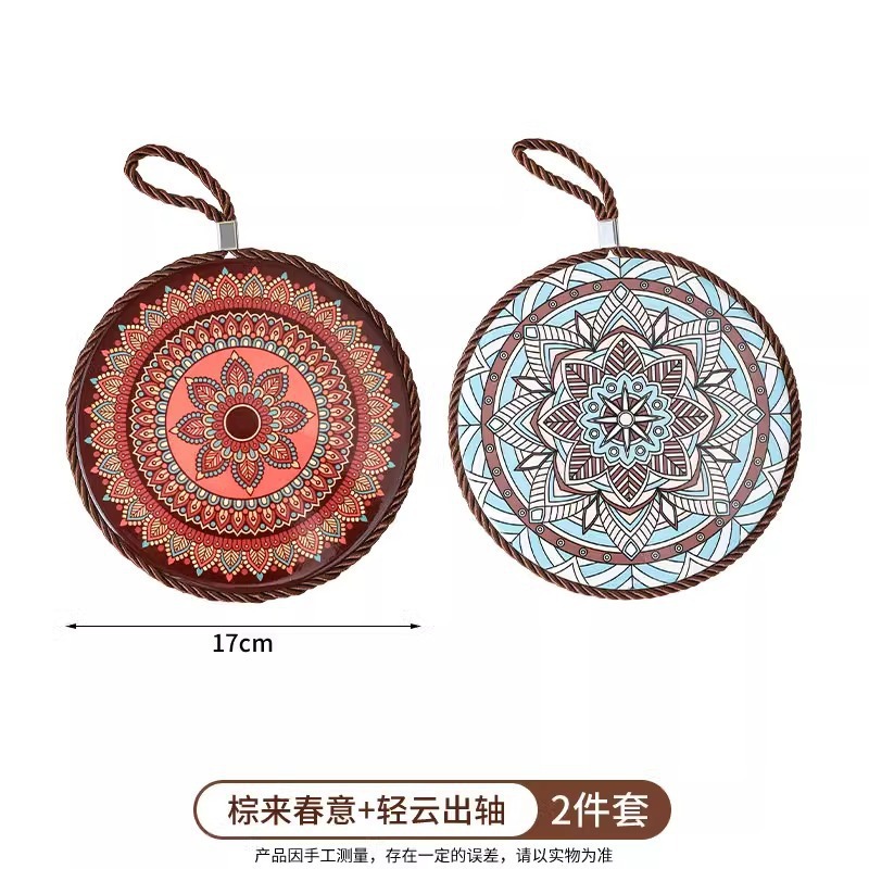 复古隔热垫耐高温砂锅防烫垫珐琅锅垫子陶瓷新中式餐桌防滑餐盘垫|undefined