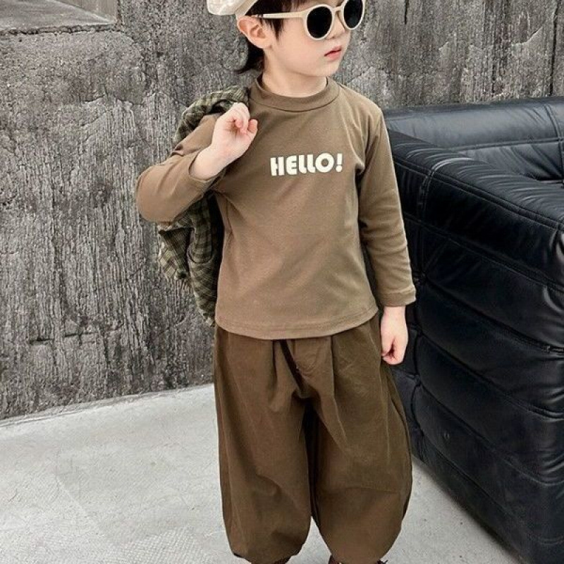 男児洋気セット2025春秋新作韓国版子供コート3点セット赤ちゃん秋服森系服|undefined