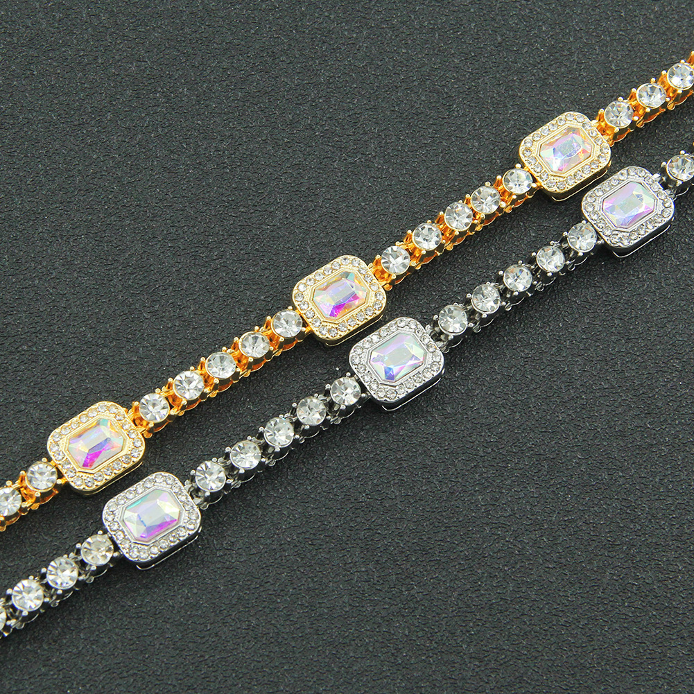 Hip-hop Patchwork Diamant Halskette Für Herren Bunter Trend Choker_voghion.com