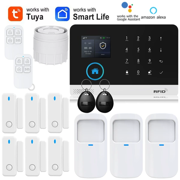 3 infrared + 6 door sensors + 2 remote control