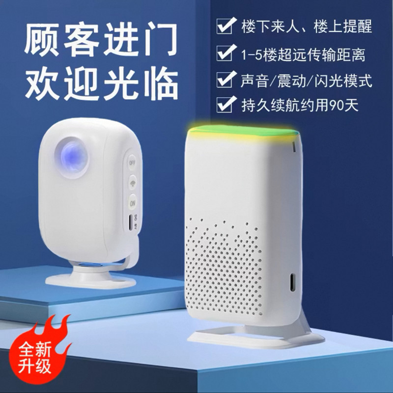 店舗へようこそドンドンのドアベルが入り口の赤外線センサーの分離式スマート無線ホテルの迎賓器に入ります。|undefined