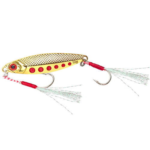 Long-range cast falling double single hook small iron plate road sub-bait freshwater sea fishing bass cocked mouth white striped sequin bionic bait set