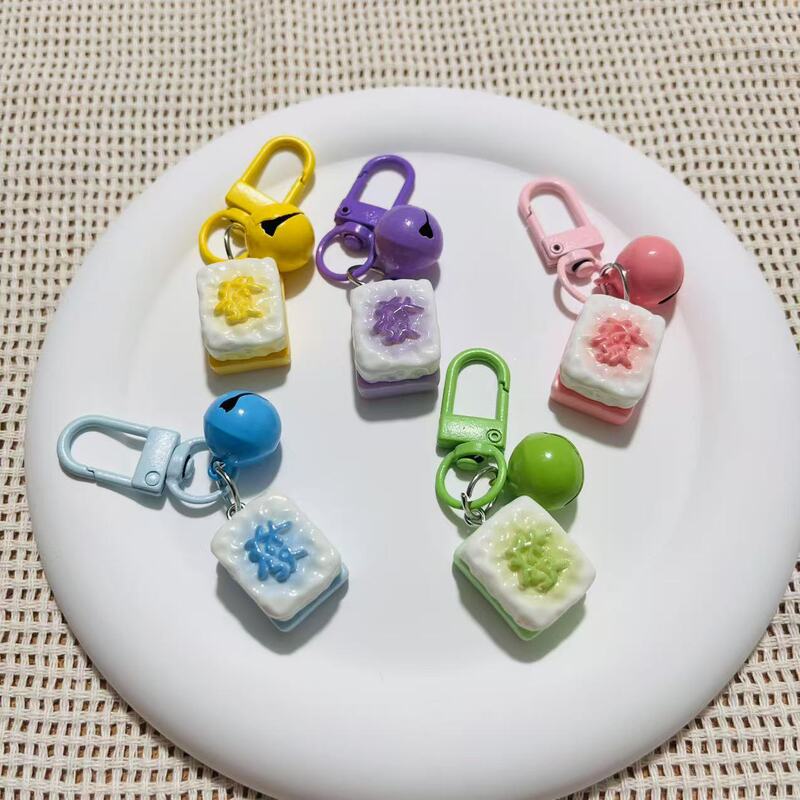 Simulated Mahjong Pendant Keychain Resin Stereo Fortune Dice Good Luck Keychain Creative Gift Bag Pendant