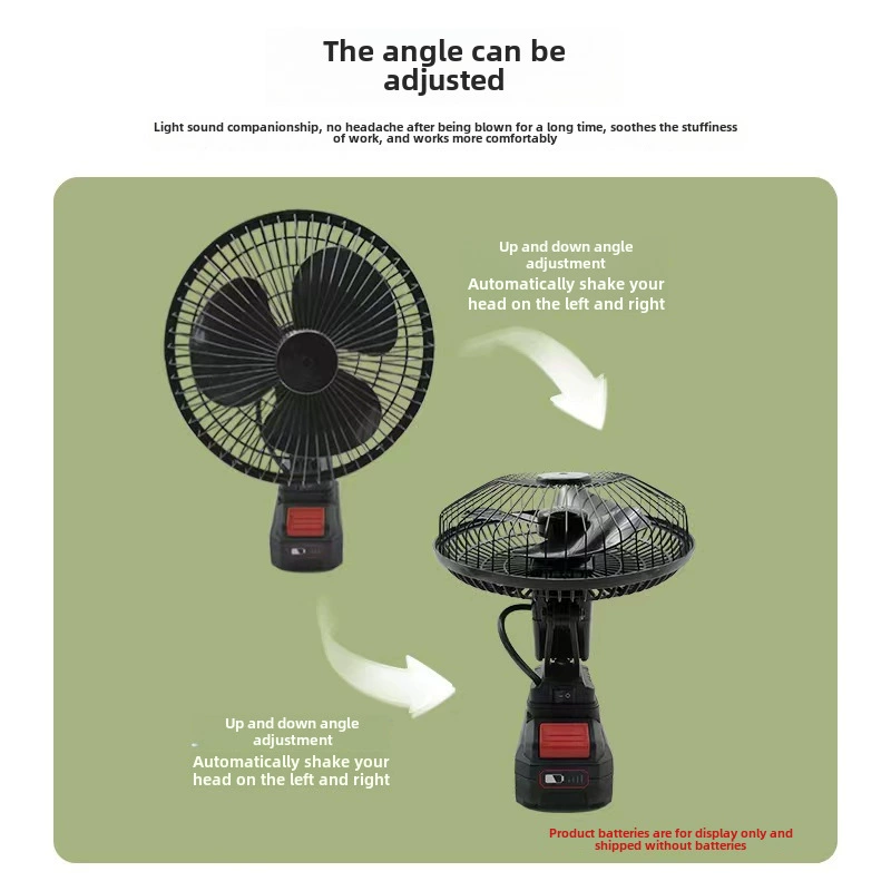 Lithium battery, automatic air fan for camping, 8inch