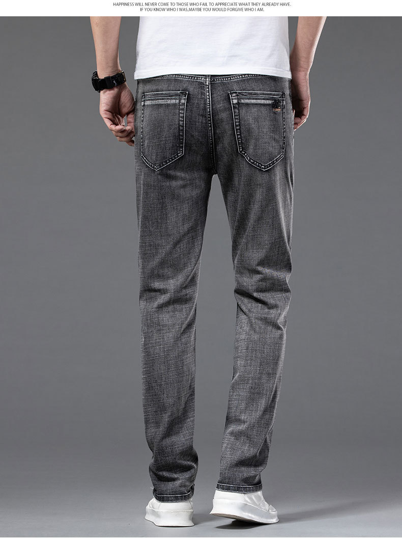 2024 new business jeans men's straight leg loose summer thin slim fit high-end elastic casual pants_voghion.com