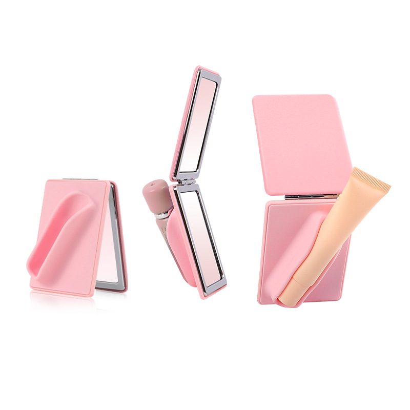 Hayley es el mismo lápiz labial, soporte de lápiz labial con espejo pequeño, soporte de la persona perezosa, lápiz labial portátil universal