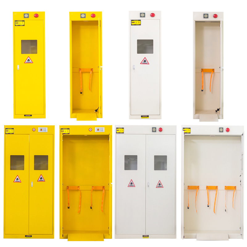 气瓶柜安全柜全钢防爆乙炔氮气氢气煤气罐实验室储存双瓶钢瓶柜子