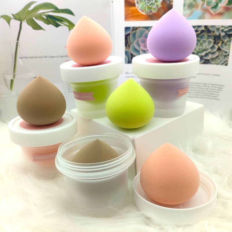 Esponja de belleza Peach Puff, tamaño grande, súper suave, esponja de color melocotón para uso en seco y húmedo, esponja de maquillaje sin látex, huevo de belleza.