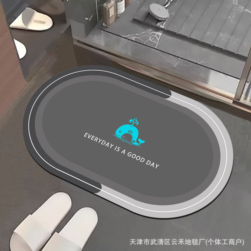 Transfronterizo simple almohadilla de suelo de baño de barro de diatomeas resistente al deslizamiento absorción de agua almohadilla de inodoro puerta de inodoro almohadilla de pie antisucia