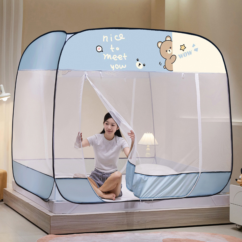 Sin mosquiteros instalados, mosquiteros de Mongolia, mosquiteros de tres puertas, mosquiteros desmontables con cremallera superior a prueba de polvo al por mayor