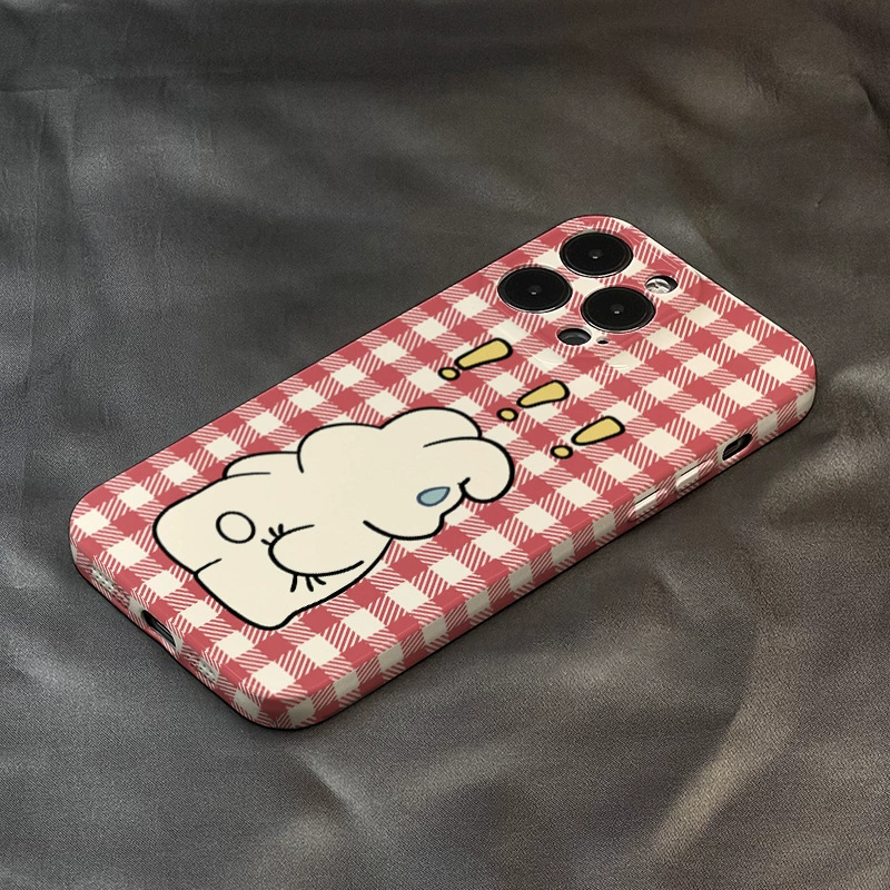 Phone case (Apple) iPhone 15 — pink check grid pattern, multi-model protective shell
