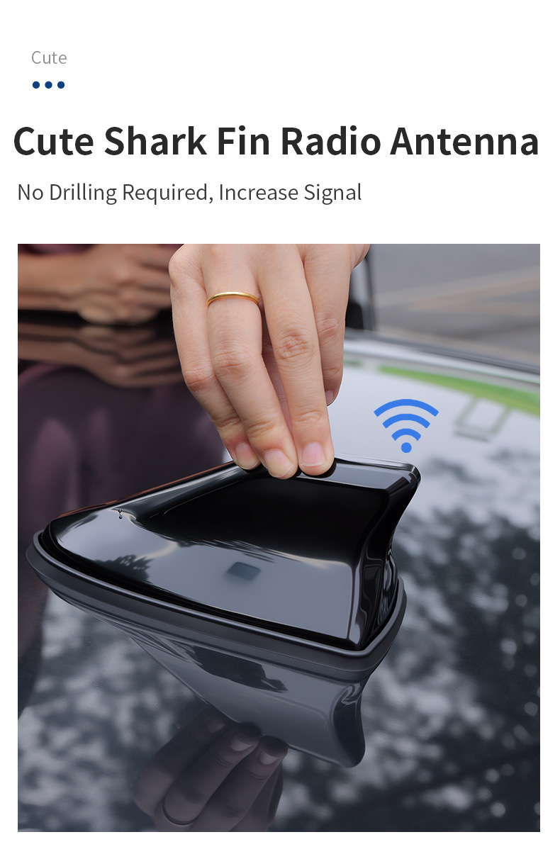 Factory new modified shark fin antenna with radio receiver, car roof decoration, signal booster, front-mounted car antenna