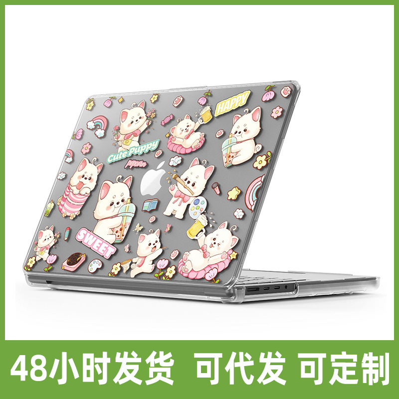Suitable for MacBook Transparent Protective Case Pro14 Apple Computer Protective Case M4 Anti-Scratch Tpu Cover Case