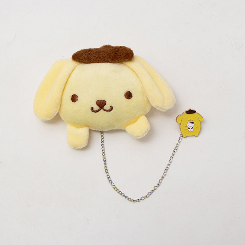 Cadena de dibujos animados broches de pelusa lindas muñecas pines creativos accesorios de pareja al por mayor joyas colgantes nicho