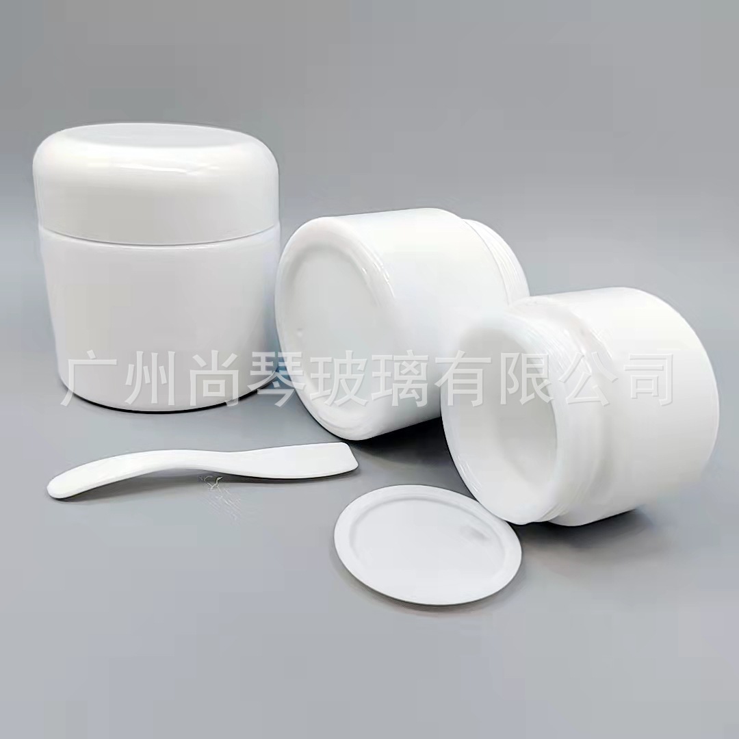 En stock suministro 100g botella de crema de cúpula 50g Jade blanco crema facial botella de crema cosmética frasco de crema de porcelana blanca