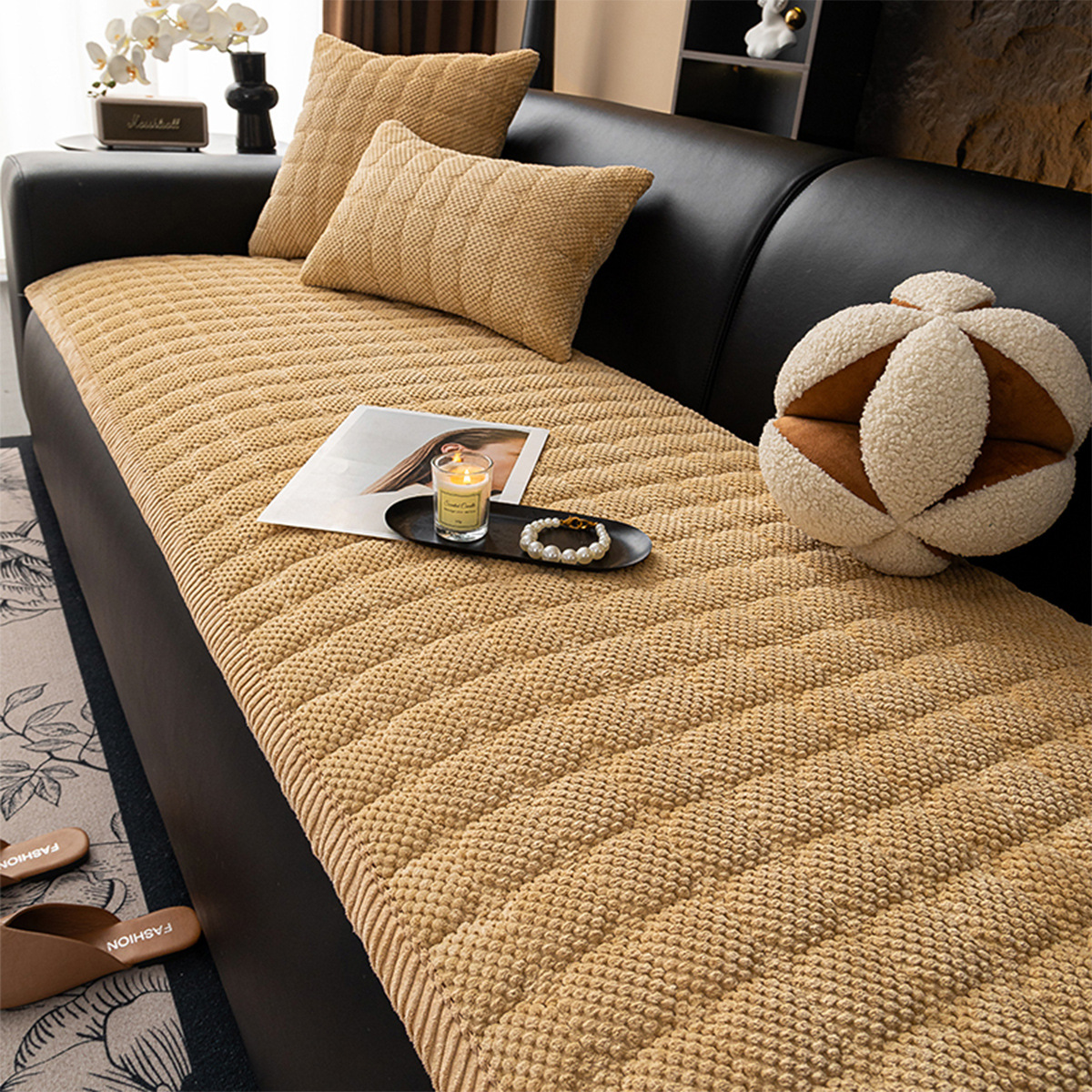 New Corduroy Sofa Cushion Non-slip Dirt-resistant Sofa Cushion Sofa Cover Special Sofa Cover Redwood Sofa Cover