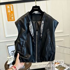 批发皮衣马甲女春秋2025新款韩版宽松百搭时尚外套网红短款PU马夹
