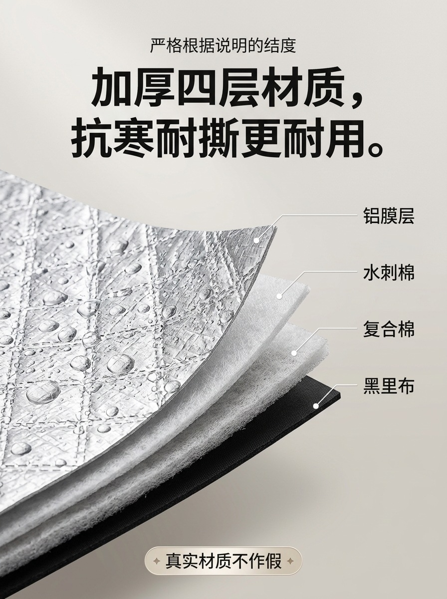 Car snow and frost protection cover, front windshield sunshade, heat insulation sunshade, cross-border car snow cover and sunshade