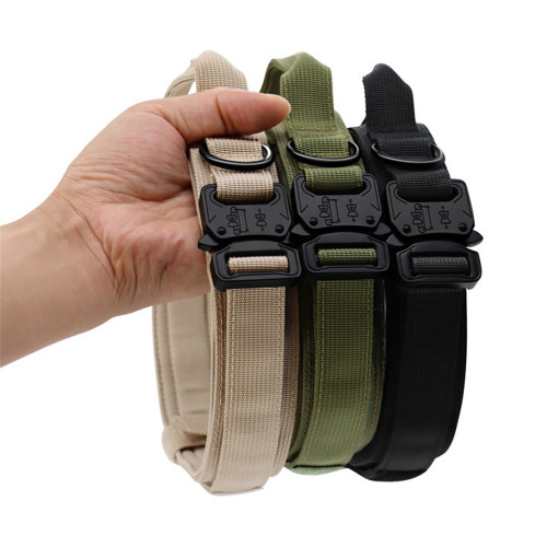 Dog leash, tactical collar, outdoor collar, nylon, medium and large dog military dog ​​training tactical dog collar