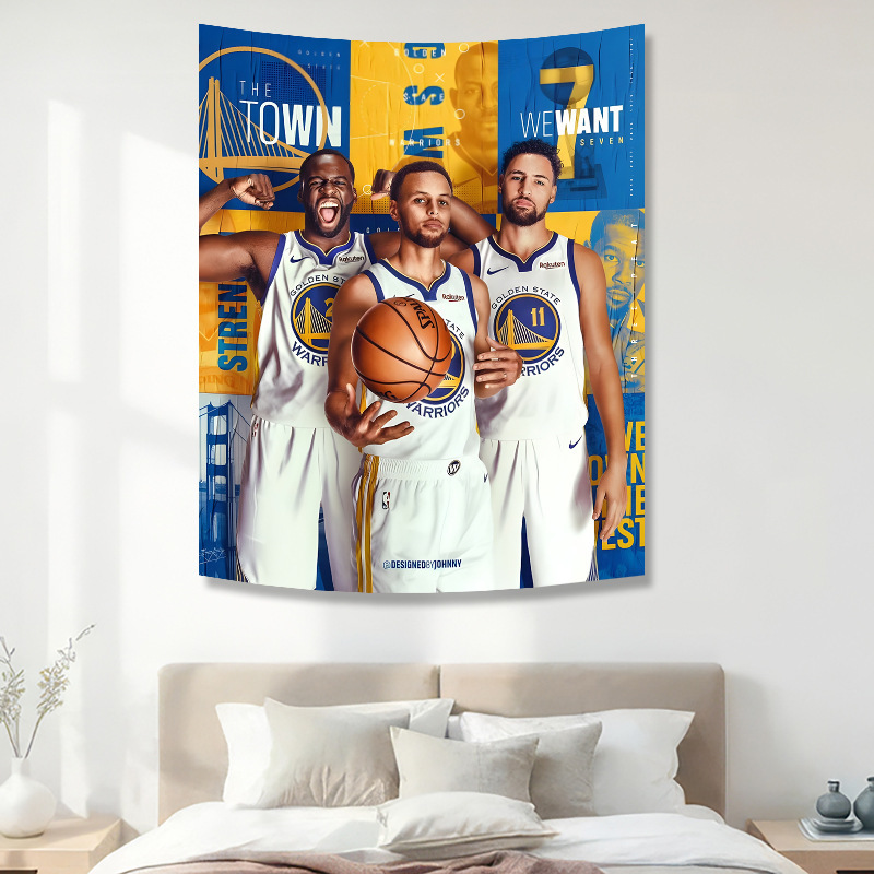 Cross-Border Hot-Selling Hanging Cloth Nba Event Basketball Sports Star Player Character Tapestry Living Room Background Decorative Mural