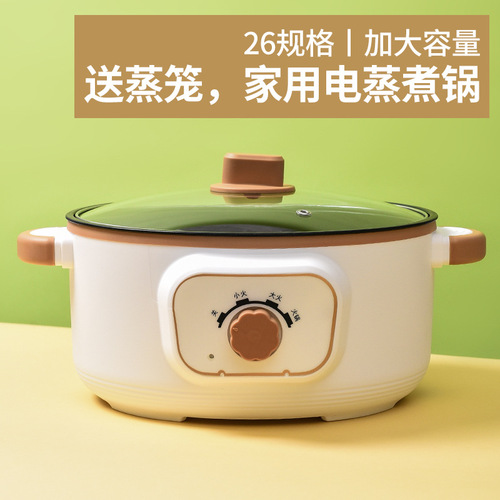 Multifunction Electric Hot Pot Takeaway Hot Pot Dual-layer Electric Cooking Pot Wholesale Non-stick Pot Small Appliance Dorm Electric Hot Pot Gift