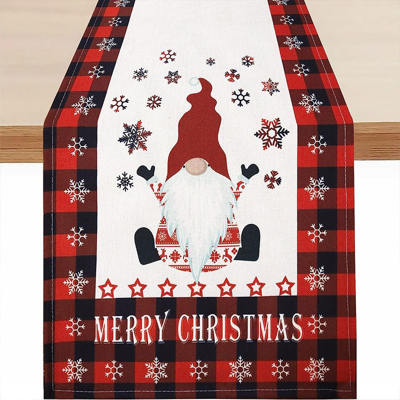 Transfronteriza nuevo corredor de mesa de Navidad decoración de vacaciones mesa de comedor ropa impresa mantel de Navidad atmósfera decoraciones de Navidad