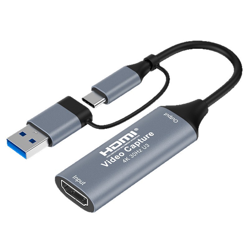 工場直販 USB3.0 ダブルヘッド Type-C キャプチャカード 携帯電話 コンピュータ ゲーム ライブ録画 HDMI 高解像度キャプチャ|undefined