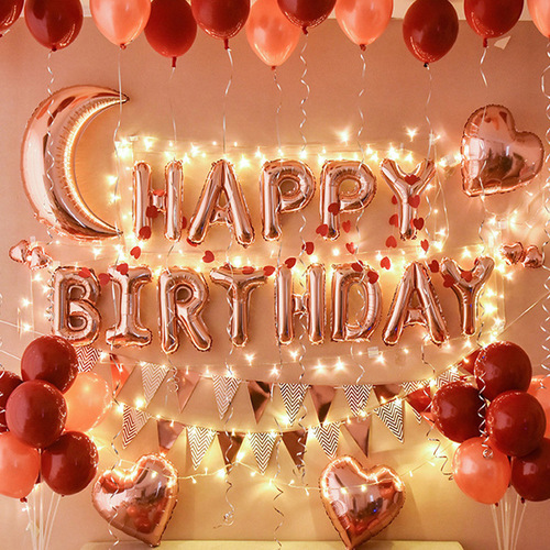  girlfriend birthday party scene decoration balloon set children's toys aluminum film balloons