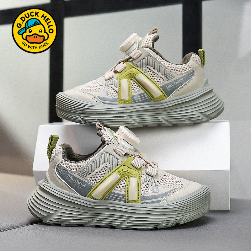 Pato amarillo zapatos para niños zapatos para niñas 2025 nuevo primavera y otoño zapatos de malla para niños zapatos de malla transpirables zapatos para niños