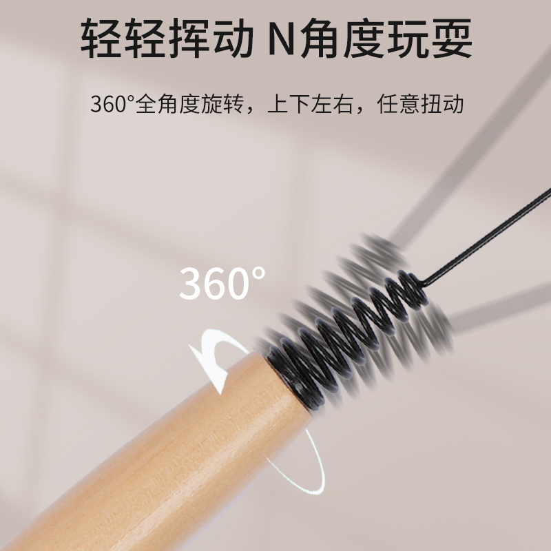 CFA competencia gato divertido palo pluma gatito auto-feliz artefacto de alivio campana cabeza de reemplazo mango de madera juguete de gato resistente a las picaduras