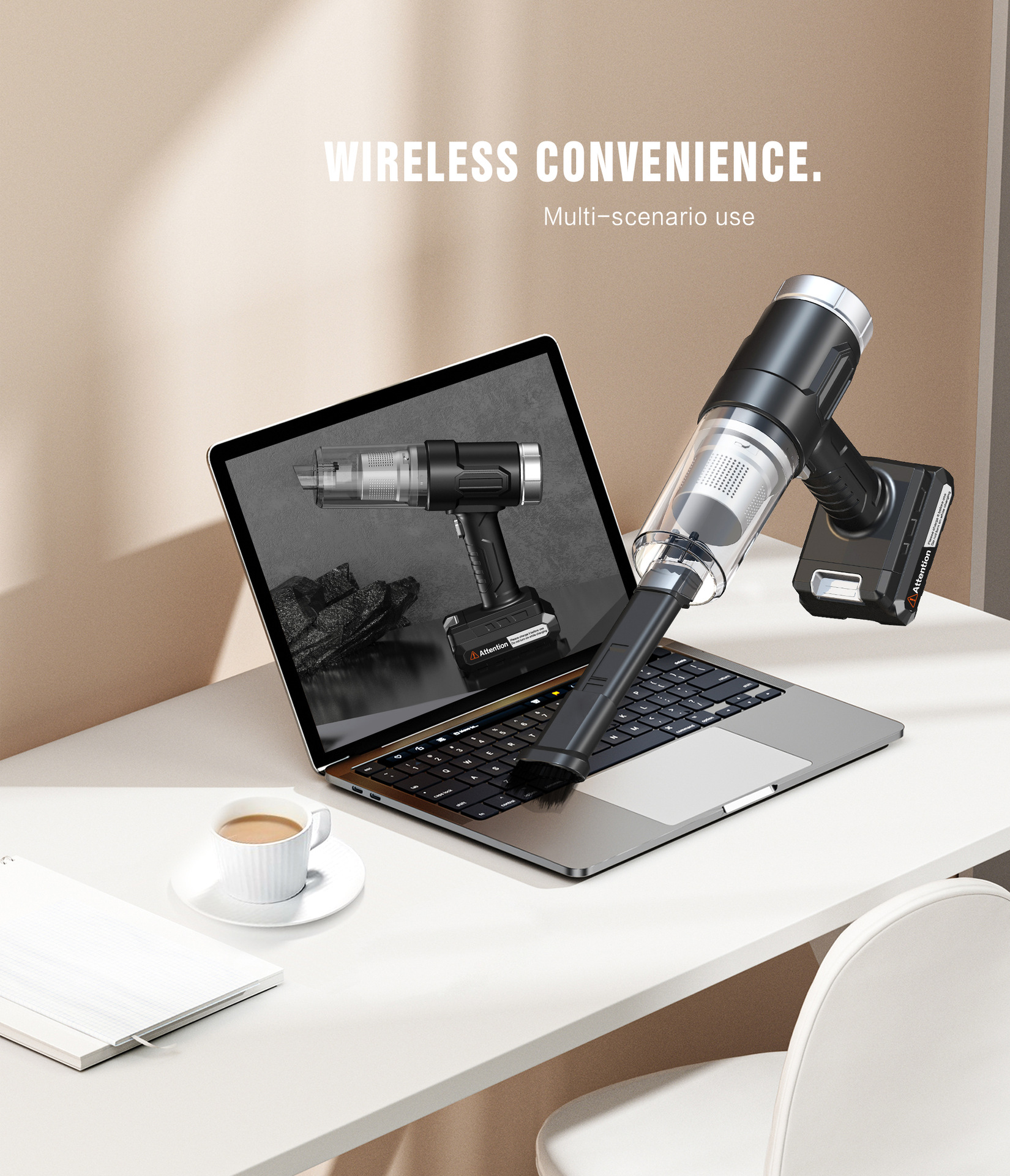 [Premium Selection] Car Vacuum Cleaner with Detachable Lithium Battery, Powerful Suction, and Wireless Design – a Handheld Car Vacuum Cleaner