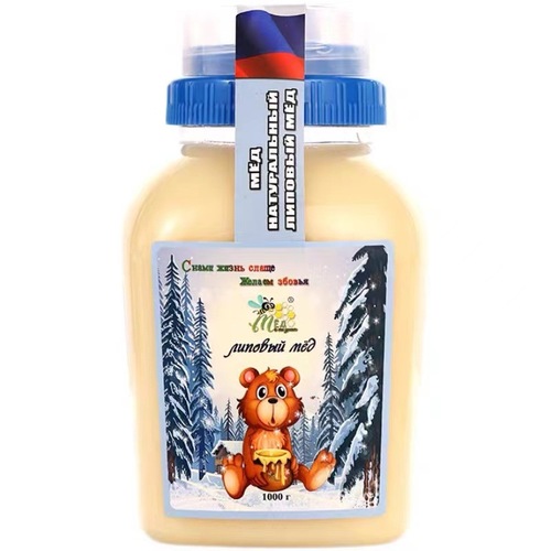 Russian original imported winter honey linden tree honey crystallized snow honey pure honey 1000g/bottle knot specialty wholesale