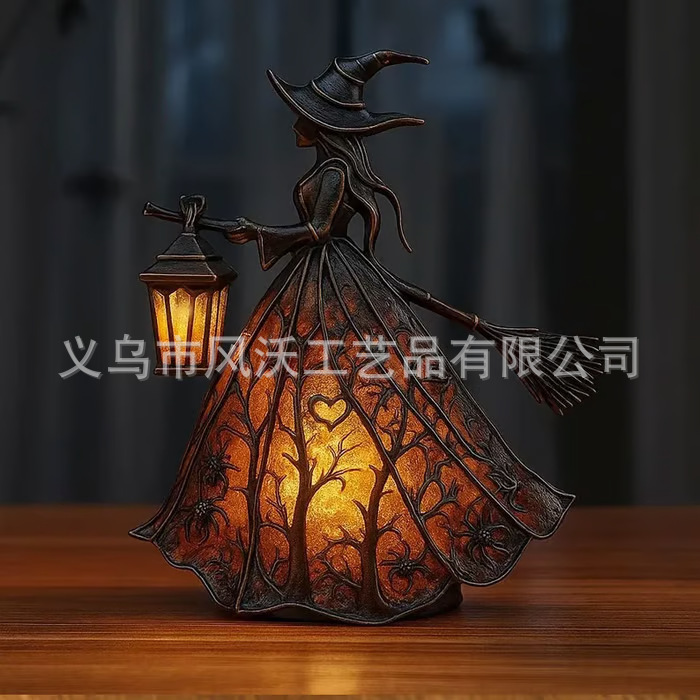 跨境Halloween Witch Lamp 哥特式万圣节女巫灯万圣节爱好者礼物|undefined