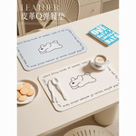 网红高端餐垫防水防油免洗桌垫卡通餐桌隔热垫碗垫杯垫轻奢高级感